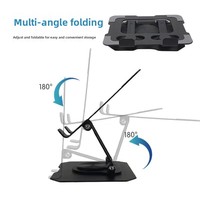 Support Yanjin S955 Métal Rotatif Multifonctionnel pour Téléphone Mobile et Tablette, Universel Maison Bureau, Évidé pour Dissipation Thermique, Pliable et Fixe