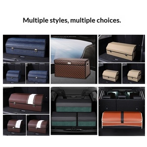 Leather Foldable Plug-In Large-Capacity Car Trunk Storage Box - Product Image 3