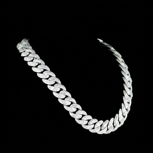 S925 Gold Plated Lab Grown Diamond Link <b>Chain</b> Necklace Hiphop Style Unisex Everyday Wear Fine <b>Chains</b> Jewelry - Product Image 1