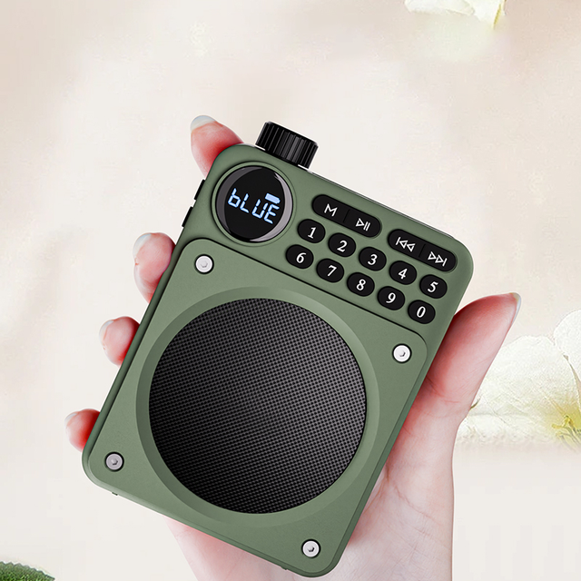 Portable 3-in-1 FM Radio with Bluetooth Speaker SD Card MP3 Player Rechargeable Mini Radio with LED Display Headphone Jack