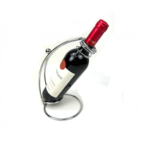 Support à vin créatif en fer en forme de croissant DaS, présentoir artistique sphérique pour bouteille unique, idéal pour la décoration de fête et de la maison