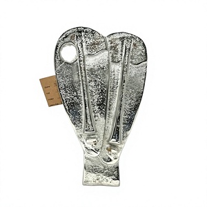Sculpture Abstraite en Métal, Statue Artistique de Couple Argentée, Profil Humain Moderne sur Socle en Marbre, Décoration de Luxe pour Salon - Product Image 1
