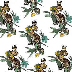 Tessuto a tinta unita su ordinazione del modello stampato leopardo di progettazione animale digitale tessuta maglia all'ingrosso per i cuscini, vestito - Product Image 6
