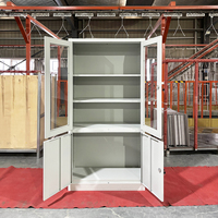 Armoire de classement moderne à deux portes vitrées battantes, verrouillable, démontable, pour bureau, hôpital, école, atelier - Vente en gros usine