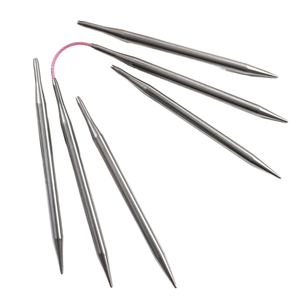 Aiguille à tricoter manuelle en acier inoxydable creux, courte et circulaire de 10 cm, style simple, pour le bricolage - Product Image 1