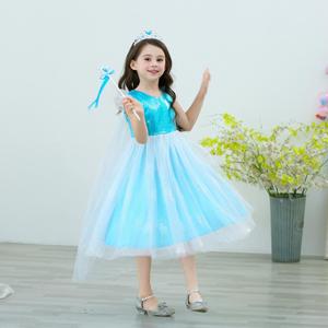 2020 fashion sequined sleeveless <span class=keywords><strong>Frozen</strong></span> <span class=keywords><strong>elsa</strong></span> dress for kids party - Product Image 5