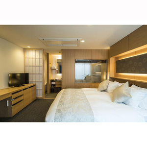 Ensemble de meubles de chambre d'hôtel commercial minimaliste moderne, placage de bois personnalisé, <span class=keywords><strong>suite</strong></span> d'accueil pour projet de luxe - Product Image 3