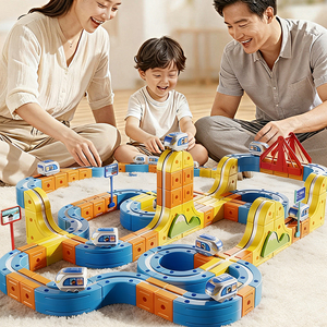 ชุดตัวต่อรถรางวิเศษ DIY สำหรับเด็ก ประกอบรางรถไฟ ของเล่นเสริมพัฒนาการ รางรถไฟอิเล็กทรอนิกส์ 3 มิติ - Product Image 1