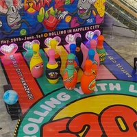 Ornement sportif géant gonflable de 1m avec logo personnalisé, motif quilles et boule de bowling, pour publicité extérieure, en PVC/Tissu Oxford, pour clubs