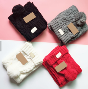 Conjunto de bufanda y sombrero de Invierno para mujer, producto en oferta, Bola de Pelo, pompones - Product Image 1