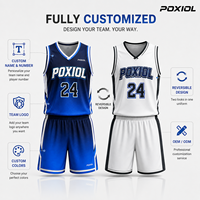 Ensemble de maillots de basket-ball réversibles personnalisés certifiés SGS, sublimation à double face avec dégradé, uniforme d'équipe, maille respirante à séchage rapide, OEM, adulte et junior