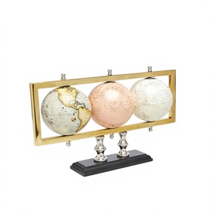 Fournitures de bureau, cadeaux d'entreprise personnalisés, accessoires, socle rotatif, modèles de globe terrestre à 3 couleurs, objet décoratif de luxe - Product Image 1