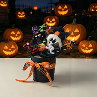 Seau Magique de Dessin Animé d'Halloween, Décoration d'Ambiance Festive, Ornement de Bureau Amusant, Décoration Florale Crâne pour Bar Intérieur