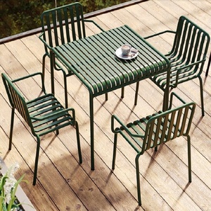 Set Tavolo e Sedie <span class=keywords><strong>da</strong></span> Esterno in Ferro Nero - Design Moderno Leggero per <span class=keywords><strong>Giardino</strong></span>, Villa, Cortile, Veranda, Hotel, Caffetteria - Product Image 3