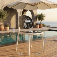Moderner Signatur-Farbiger Perforierter Netzdesign PP-Kunststoff Stapelbarer Wasserdichter Outdoor-Garten-Restaurant-Café Nordischer Esszimmerstuhl