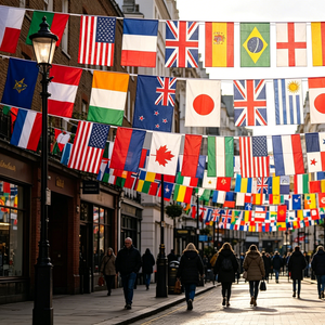 Bannière de pays pour la <span class=keywords><strong>Coupe</strong></span> <span class=keywords><strong>du</strong></span> <span class=keywords><strong>Monde</strong></span> de Football 2026 pour bars, restaurants, fêtes de rue, décorations, drapeaux colorés de football, guirlandes - Product Image 6