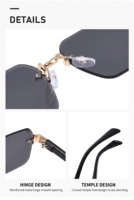 Lunettes de soleil unisexes rectangulaires de luxe style punk steampunk pour la conduite 2026 UV400 à monture intégrale