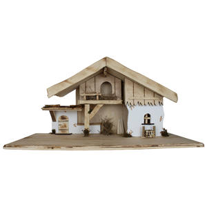 Cabane de montagne alpine ZICOM unique faite à la main, 69 x 30 x 35 cm, pour figurines de 8 à 10 cm, décorations de Noël stables, en bois, fabriquée en Allemagne - Product Image 1