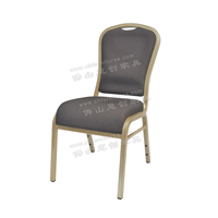 Chaise de banquet d'hôtel en métal empilable de luxe gris foncé