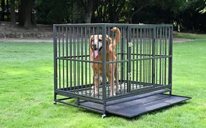 New Type Outdoor Heavy Duty Dog Cage House Breeding Powder Coated Dog Kennel Crate Cage With Lockable Wheels