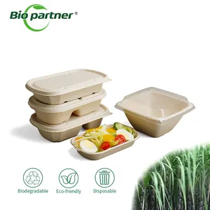 Sugarcane Bagasse Paper Soup Bowls Soak Proof Noodle Meal Takeaway Compostable Bowl Salad Food Container For Salad