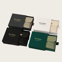 Boîte à bijoux haut de gamme avec logo personnalisé Boîtes à tiroirs pour colliers et bracelets, boucles d'oreilles et bagues Boîte d'emballage pour bijoux et pochette en cuir PU