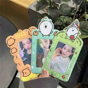 Kurumsal hediyeler PVC anahtarlık albümü kişiselleştirilmiş özel orijinal fotoğraf kartı anahtarlık bts Photocard tutucu kollu