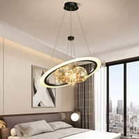 Lámpara Colgante LED de Hierro de Lujo Nórdico, Altura Ajustable, Moderna, para Sala de Estar, Romántica, Cálida, para Dormitorio o Restaurante