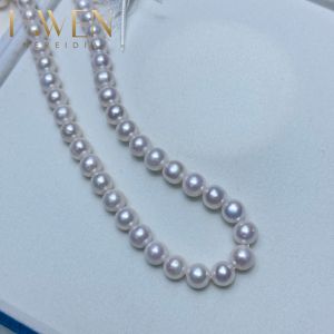 שרשרת פנינים טבעיות עגולות H.WEN 1-6A, 2-12 מ\\\"מ, איכות גבוהה, ברק גבוה, פניני מים מתוקים בצורת תפוח אדמה - Product Image 2