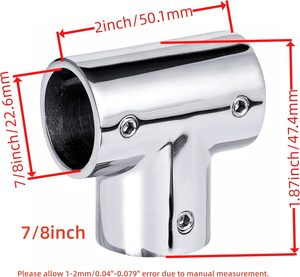 ข้อต่อท่อราวกันตกสแตนเลส 316 แบบสามทางตรง รุ่น Marine 90 สำหรับหลังคาบังแดด - Product Image 5