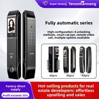 Serrure de porte intelligente à reconnaissance faciale, empreinte digitale et mot de passe, contrôle par mini-programme, déverrouillage à distance, appel vidéo, visiophone
