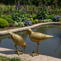 Statuette d'oiseau en métal, sculptée à la main, pour la décoration du jardin et de la maison, objet d'art de collection