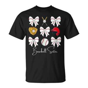 Camiseta de béisbol para niñas con lazo estilo coquette - Product Image 1