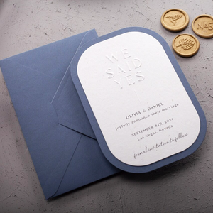 Exquisita Invitación de Boda con <span class=keywords><strong>Arco</strong></span>, Papel de Algodón con Letras en Relieve, Elegante y Moderna para Banquete de Matrimonio - Product Image 2