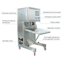 Machine de remplissage et de bouchage semi-automatique à prix avantageux pour les produits chimiques, le vin, l'eau, le jus, l'huile comestible, les sachets en boîte, avec moteur à vide