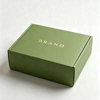 Individuelles Logo Goldfolie Salbeigrün Matt Wellpappe-Versandbox Faltbare Luxus-Flugzeugbox E-Commerce Geschenkversandverpackung