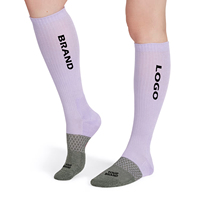 Chaussettes de compression quotidiennes, chaussettes de sport personnalisées mi-hautes, respirantes, logo personnalisable, chaussettes de mollet pour femmes