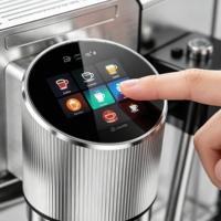 Cafetera Espresso Eléctrica Programable Anbolife, Acero Inoxidable, Espumador de Leche Automático, 3 Temperaturas, para el Hogar