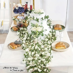 Flores Artificiales Coloridas, 45 Rosas en Guirnalda de Seda, para Decorar Bodas, Fiestas, Hogar y Jardín - Product Image 5