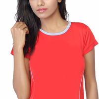 T-shirt court raglan pour femme Sn 2026, 230g, coupe slim, style rétro décontracté, couleurs contrastées W4-752