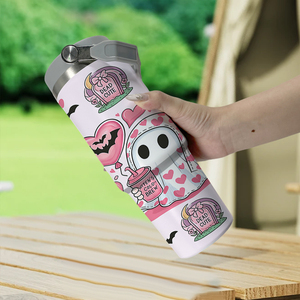 Vaso Térmico de 30oz con Diseño de Murciélago Fantasma, Taza de Viaje de Acero Inoxidable Aislada, Botella de Agua Portátil y Resistente para Amantes del Estilo Gótico - Product Image 6