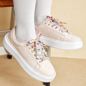 Nouvelles chaussures décontractées pour femmes à lacets et <span class=keywords><strong>semelle</strong></span> épaisse, souples, confortables, respirantes et rehaussantes, idéales printemps/automne - Product Image 2