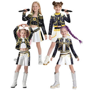 ชุดคอสเพลย์อนิเมะนักล่าปีศาจ Kpop สีดำทอง ปรับแต่งได้ ลดราคาพิเศษ สำหรับงานคาร์นิวัลและการแสดง - Product Image 1