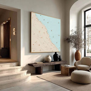 Textured Minimalist Abstract Map Painting <b>Canvas</b> Art With Wood <b>Frame</b> Contemporary Wall Decor Indoor 3D for gallery - Product Image 6