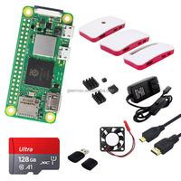 Raspberry Pi Zero 2 W Cartes de développement d'alimentation Ventilateur Dissipateurs Boîtier de couverture Écran tactile Adaptateur Carte SD 2 W