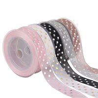 Mini ruban adhésif à pois dorés de 25mm, 50 pièces, en organza, pour petite boîte-cadeau