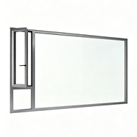 Ventana Abatible de Apertura Interior con Vidrio 3i-Low-E, Ventanas Corredizas de Doble Acristalamiento con Rotura de Puente Térmico y Marco de Aleación de Aluminio para Viviendas, Apartamentos y Hoteles
