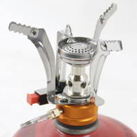 Mini cuisinière à gaz extérieure Portable avec allumage électronique automatique brûleur à gaz de poche métallique Camping randonnée pique-niques randonnée