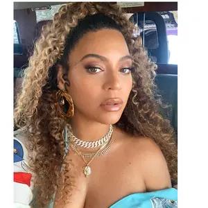 Beyonce Honingblonde Mensenhaar Paardenstaart Met Clips Verlenging Volledige Paardenstaart Pruik Braziliaans Haar Wikkel Rond Kinky Krullend Blond