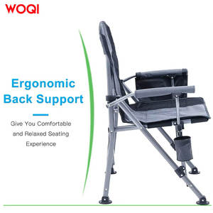 Silla Plegable para Exteriores Woqi, Marco de Aluminio, Tela Oxford, Respaldo Alto, Silla de Jardín, Camping, Playa, con Portavasos - Product Image 5